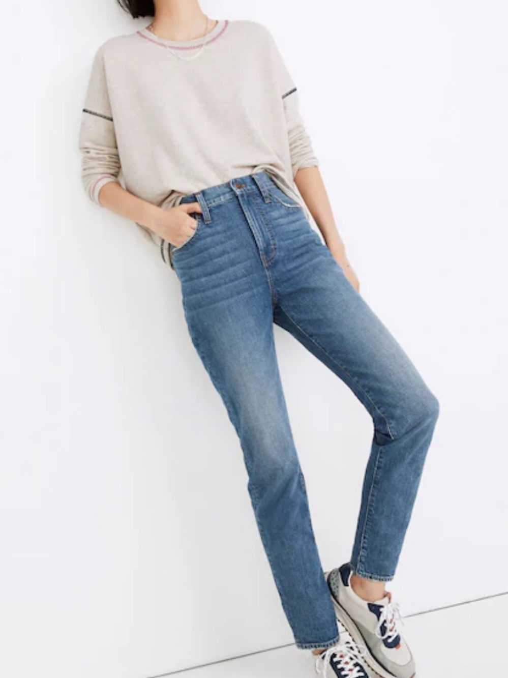 High-Rise Straight Leg Women's Jeans - Blue